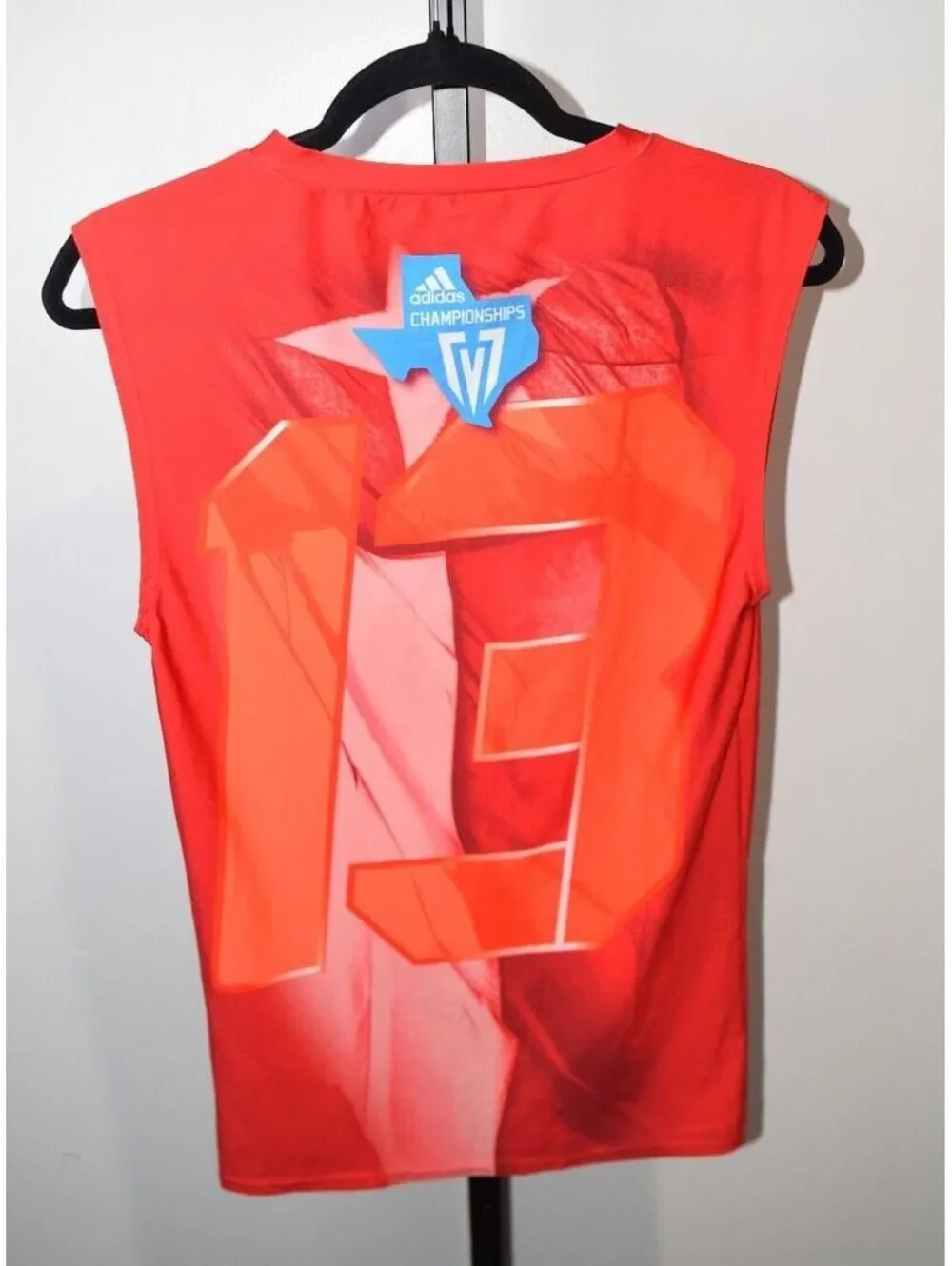 Adidas Sleeveless Red Performance Jersey with Number 13 Size L